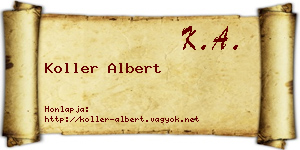 Koller Albert névjegykártya