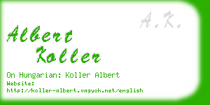 albert koller business card